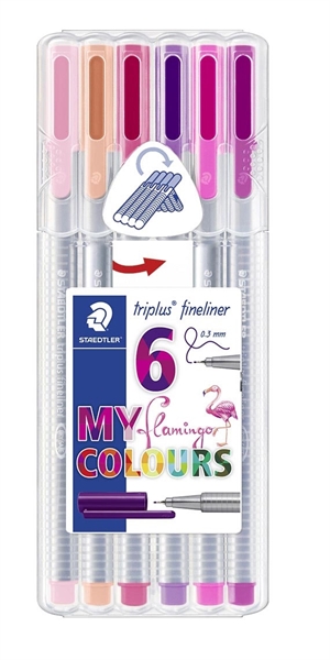 Staedtler Fineliner Triplus 0,3mm Flamingo set (6)